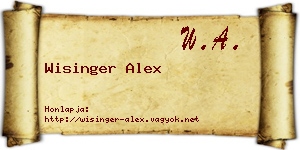 Wisinger Alex névjegykártya